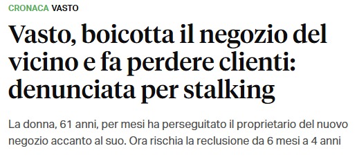 Investigazioni private e stalking commerciale: il caso di vasto
